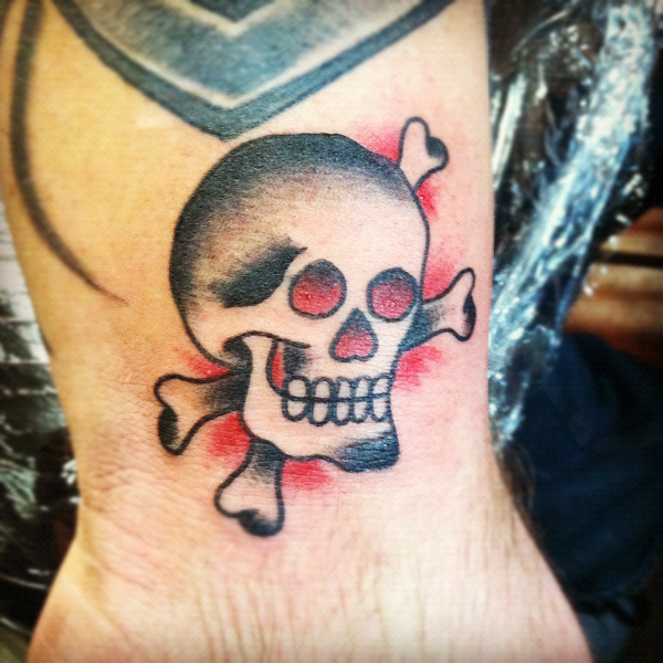 Traditional Skull And Crossbones Tattoo