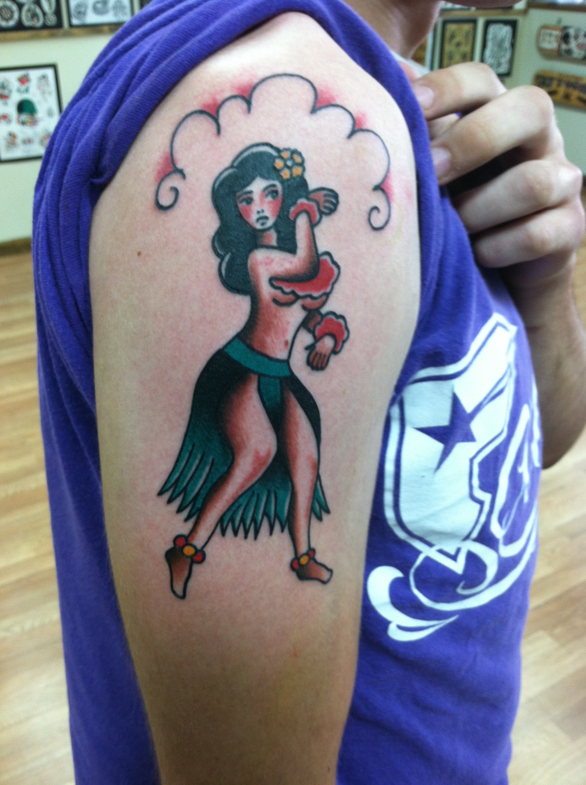 Traditional_hula_girl_pinup_bold_will_hold_david_meek_tattoos_true_til_death_tattoo_company_ashtabula_ohio