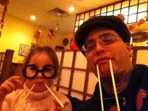 couple of walrus dorks at sushi