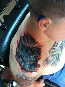 cool skull tattoos on shoulder