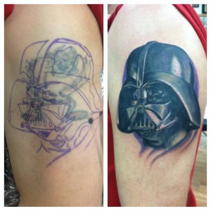 custom_realistic_darth_vader_star_wars_cover_up_half_sleeve_full_color_tattoo_david_meek_true_til_death_tattoo_company_ashtabula_ohio