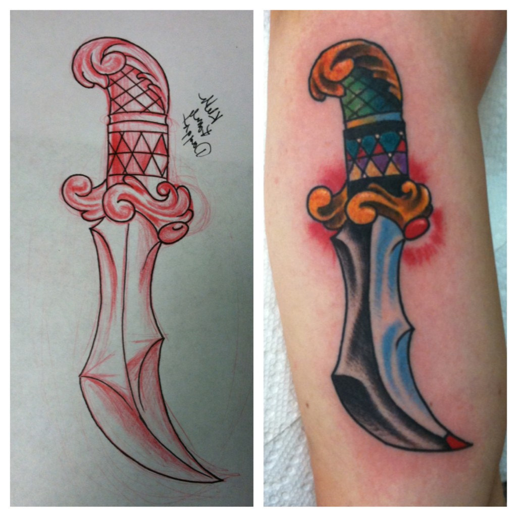 best tucson tattoos tough manly sexy dagger tattoo