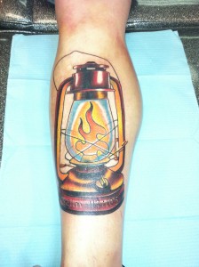 Tough Manly Sexy Lantern Color Leg Tattoos